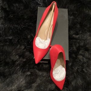 Fux Red Leather 2 1/2 inch heels